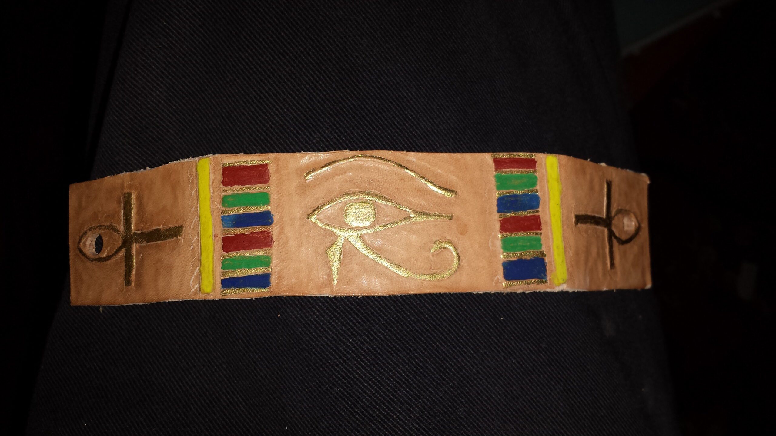 Eye of Horus Leather Bracelet – Ancient Egyptian Protective Amulet - Image 2