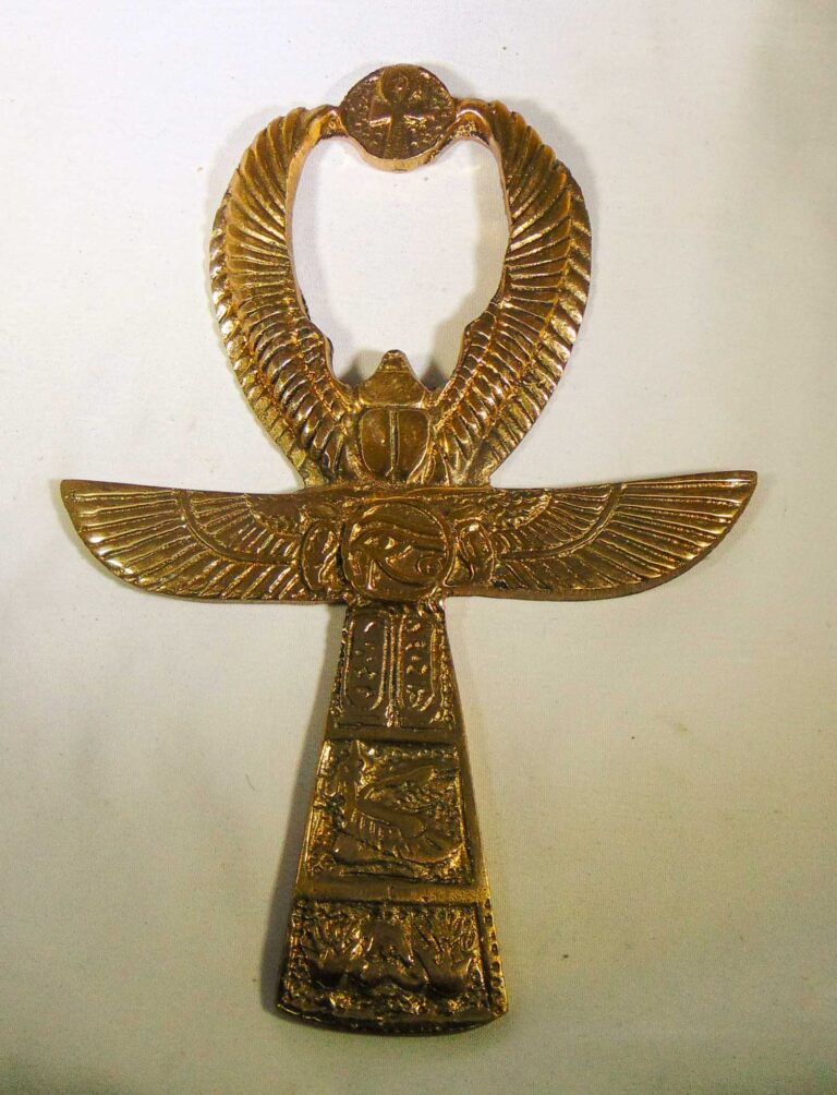 Handmade Brass Ankh from Old Cairo Bazaar – 6.8″ Sacred Egyptian Symbol